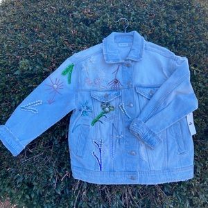 Denim jacket Handmade embroidered